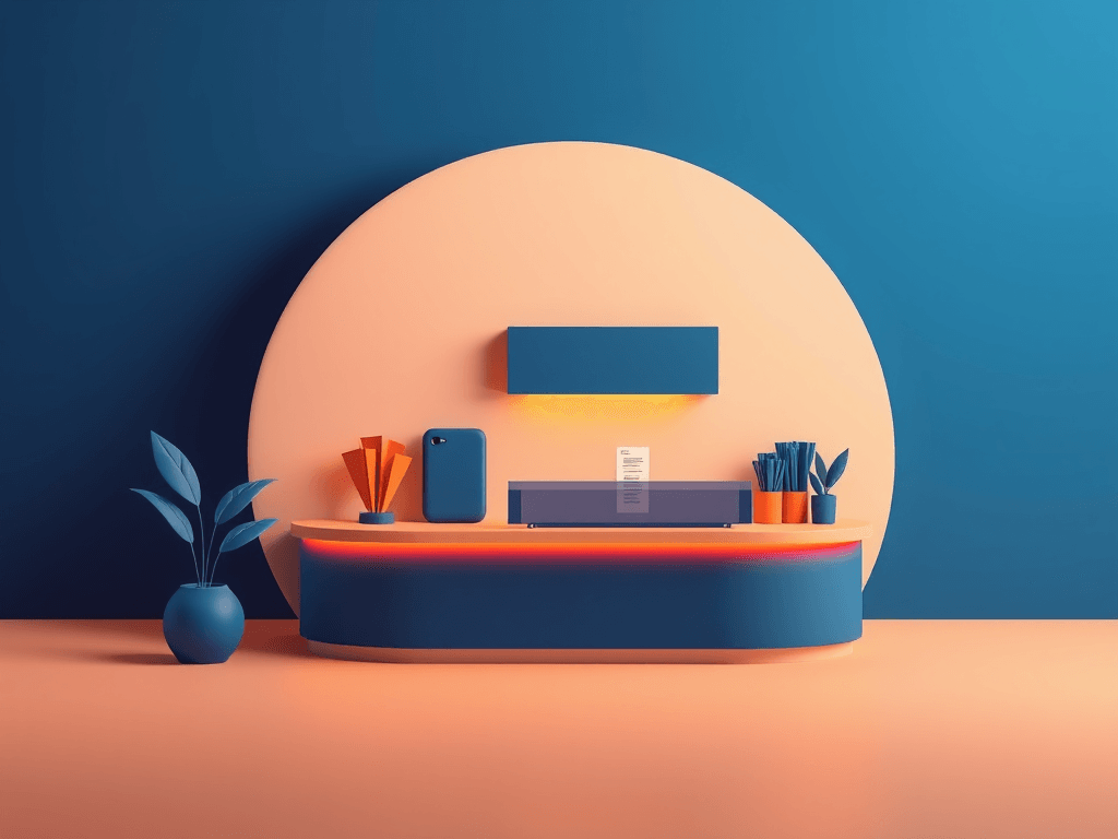 Stylized restaurant counter illustration